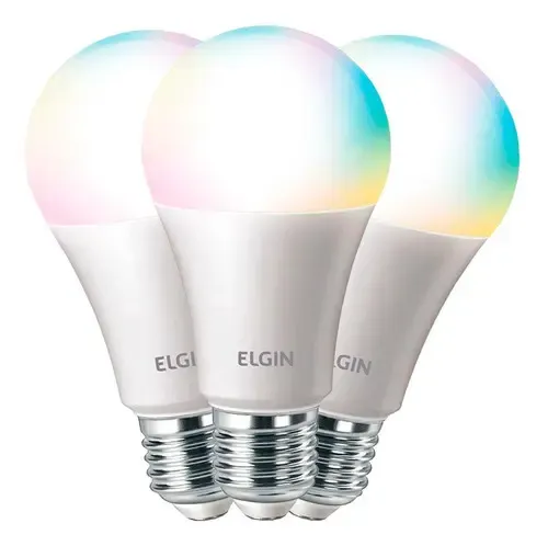 Kit 3 Lâmpada Smart Bulbo Led A60 10w Bivolt Wifi Rgb