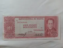 Comprar Billete De Bolivia 100 Pesos Bolivianos Del Año  1962