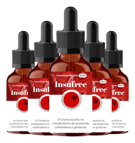 5 Insufree Original 30ml - Controle Natural. Envio Imediato.