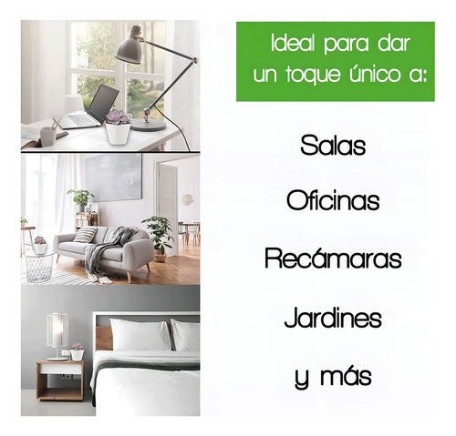 Maceta Autorregable Ovalada Mini Pequeña Oc1009 Smart Garden Color Blanco