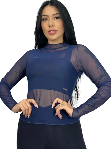 Blusa transparente azul new arrivals