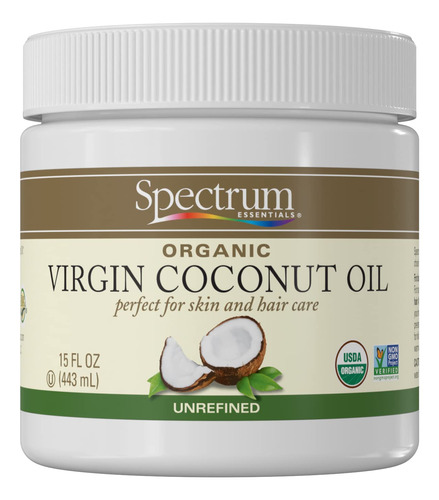 Aceite Coco Organico Spectrum Essentials Sin Refinar 443ml