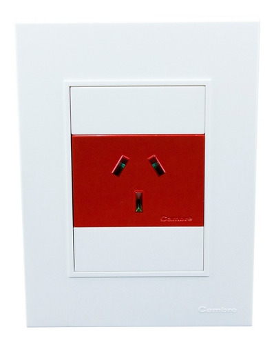 Llave De Luz Armada Cambre  1 Toma Simple Rojo Bauhaus