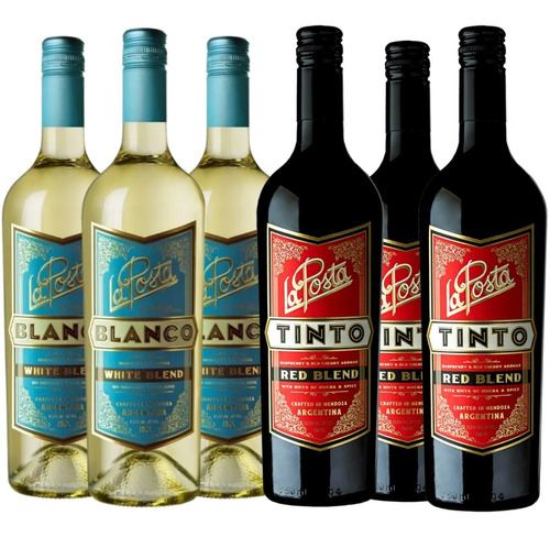 Vino La Posta Tinto + Blanco - Combo Caja X 6 X 750ml Catena