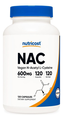 Suplemento Nac 600mg N-acetilcisteína 120 Servicios 4 Meses Sabor Sin Sabor