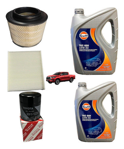 Kit Service X3 Filtros Aceite 10w40 Toyota Hilux  1kd Y 2kd