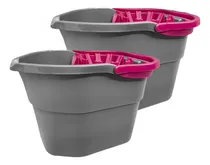 Comprar Kit 2 Cubetas Baldes Con Exprimidor 12 Lts Gris - Reynera