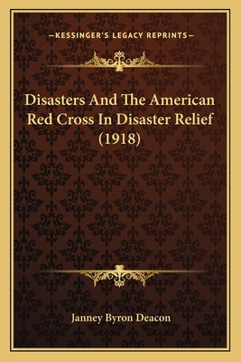 Libro Disasters And The American Red Cross In Disaster Re...