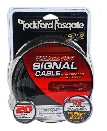 Imagen 2 de 5 de Cable Rca 20ft 6 Metros Premium 2 Canales Rockford Fosgate