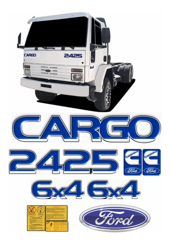 Kit Adesivos Compatível Ford Cargo 2425 6x4 Caminhão Kit60 Cor PADRÃO