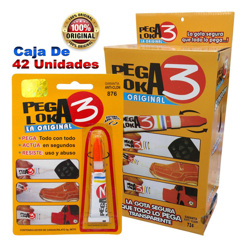 Super Pega Loka 3 La Original Caja 42 Unidades En Su Blister