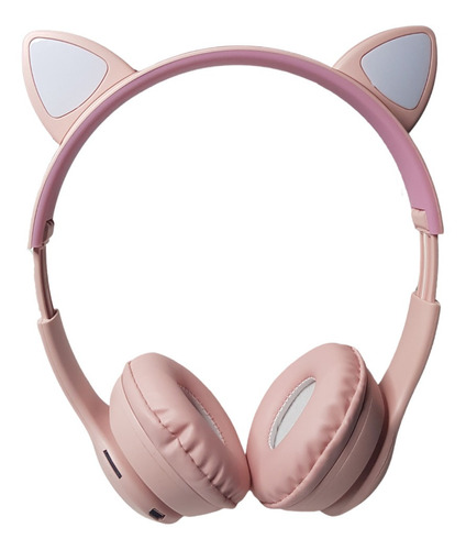 Auriculares Inalambricos Gtc Orejas Gato Anime Bt Rosa 