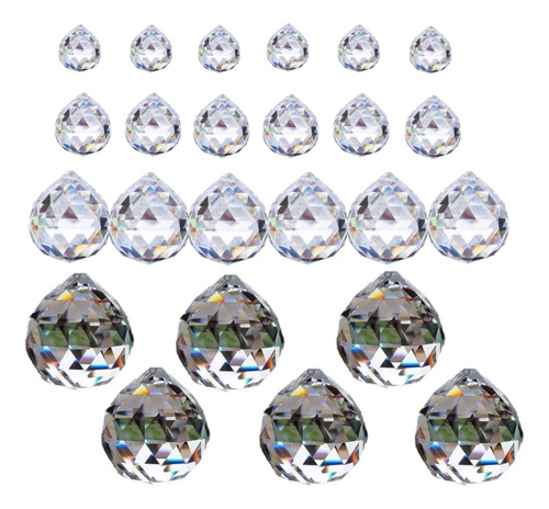 24 Esferas Cristal Facetado De 5.5cm 4.5cm 3cm 2cm Diámetro