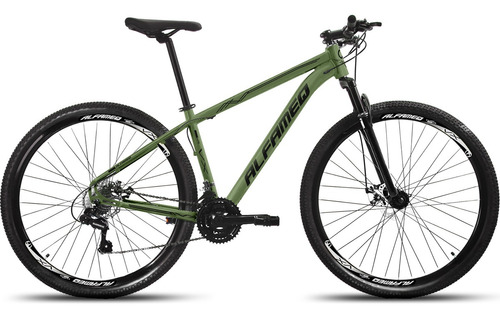 Bicicleta Aro 29 Alfameq Vx Câmbio Shimano 21v Freio A Disco Cor Verde Militar Com Preto Tamanho Do Quadro 21