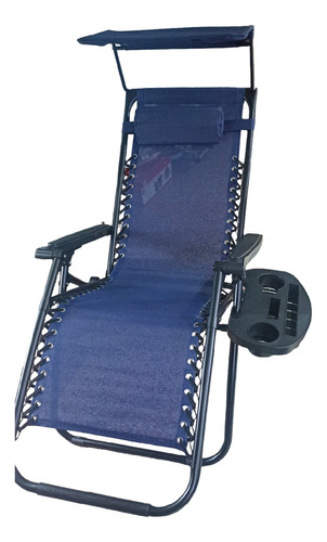 Silla Tumbona Reclinable Gravity Chair C/ Toldo Y Portavasos