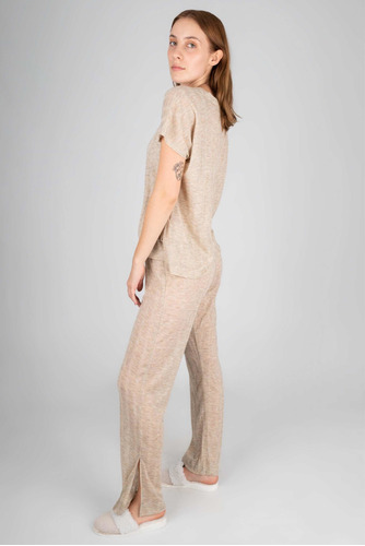 Imagen 2 de 7 de Pijama Abotonado Maternal Largo Anna Pantalon Y Remera Corta