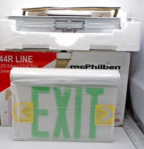 44rlu1wg Exit Sign Universal Mcphilben 44r Line Led Edge Aac