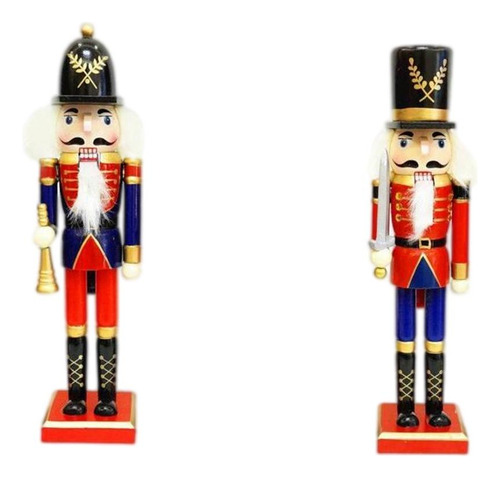 2 Piezas Decoración Tradicional Espadachín Cascanueces 12