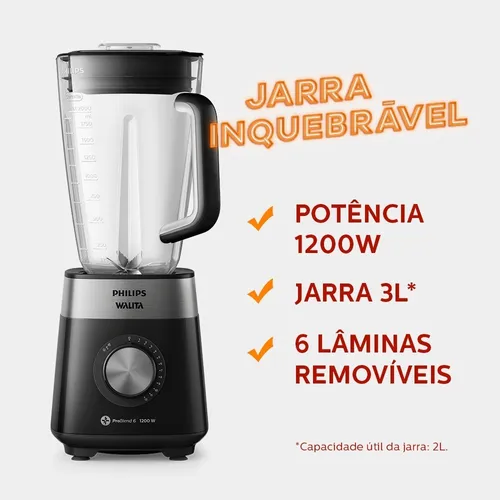 Licuadora Philips Walita 110v Series 5000 Ri2242 negra MercadoLibre