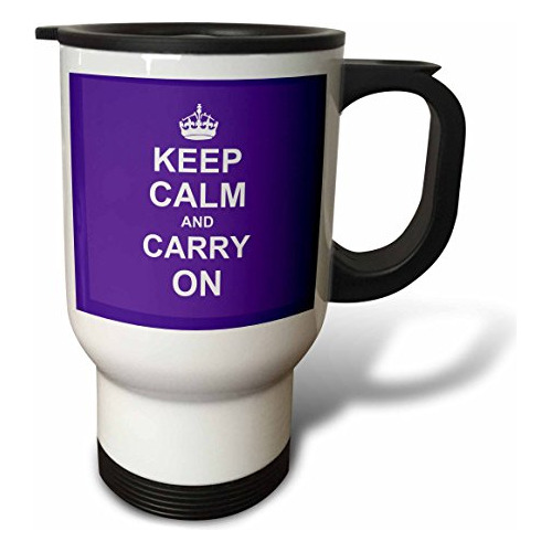 Vaso - Keep Calm And Carry On White Text On Dark Violet Roya