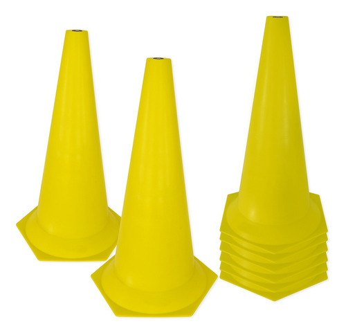 Kit 8 Cones Marcação Muvin 50cm Treino Funcional Agilidade Cor Amarelo