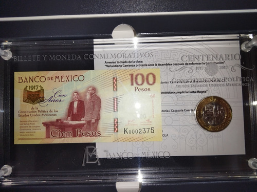 Set Conmemorativo, Billete Y Moneda Constitución 
