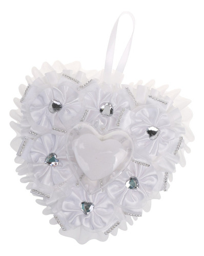 Boda Floral Corazón Anillo Almohada Cojín Cristal