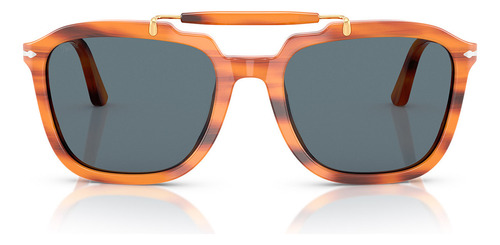 Óculos De Sol Persol Senna Series Po0203s 960/r5-57 Cor Marrom Armação Marrom Haste Marrom Lente Azul