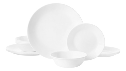 Corelle Vajilla Red 12 Piezas Blanco