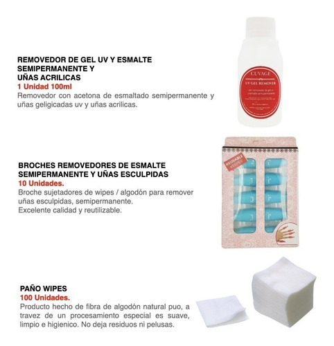 Imagen 7 de 10 de Kit Esmaltes Semipermanente Tejar + Kit Removedor