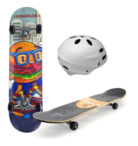 Kit Skate + Casco Regulable  Maple Truck Alum Pu Silicona Ok