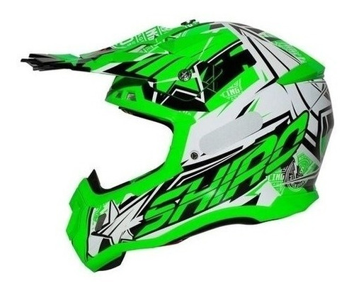 Capacete Shiro Mx-917 Thunder Ill Verde Neon Motocross Cross