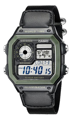 Reloj De Resina Negro Ae1200whb-1bv De Casio Para Hombre Con