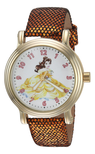 Reloj Analógico Vintage De Cuarzo Disney Para Adultos En Oro