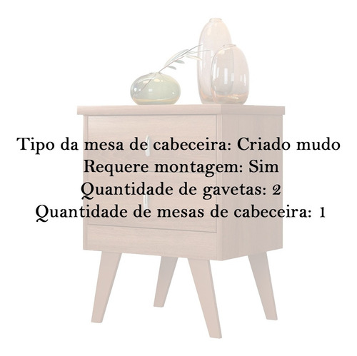 Imagem 4 de 6 de Kit 2 Mesa Cabeceira Retro Suspenso Madeira Quarto Cor Mel