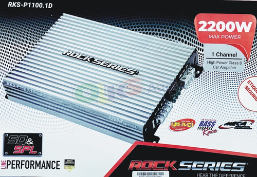 Imagen 1 de 8 de Amplificador Monoblock Clase D Para Bajos 1 Canal De 1100 Watts Rms A 1 Ohm, 2200 Watts Maximos Rockseries Rks-p1100.1d