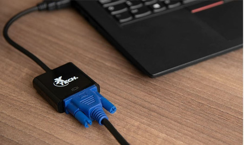 Imagen 2 de 9 de Cable Adaptador De Video Hdmi Macho A Vga Hembra 1080p Hd