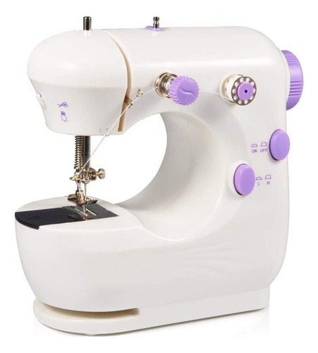 Máquina De Coser Portátil De Dos Velocidades Y Dos Hilos Color Blanco