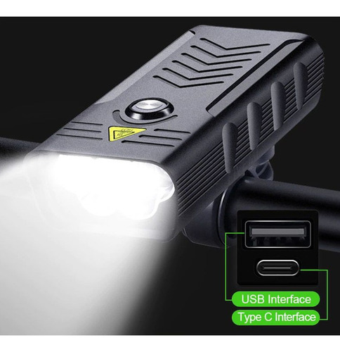 Imagem 2 de 6 de Farol De Bike Bateria Embutida 3000 Lm 10000 Mah Pwbank Kx5