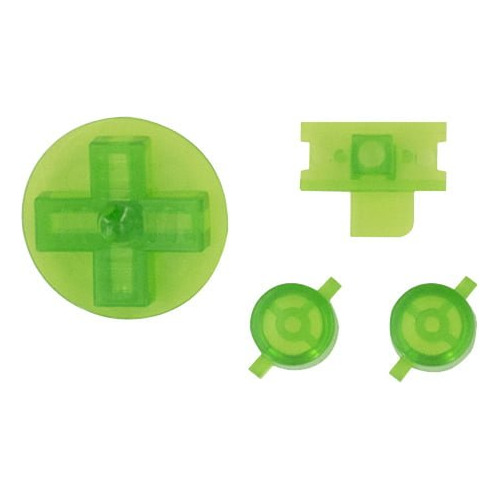 Set Botones Color Verde Transparente Para Game Boy (dmg)