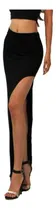 Comprar Polleras Largas Tubo En Lycra Con Tajo Recorte - Art501