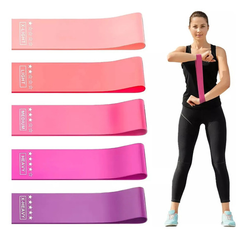 Bandas De Resistencia Elásticas Con 5 Niveles Ejercicios Cintas Elasticas Fitness De Látex Natural, Bandas Elasticas Musculacion Para Para Yoga, Pilates, Crossfit, Estiramientos
