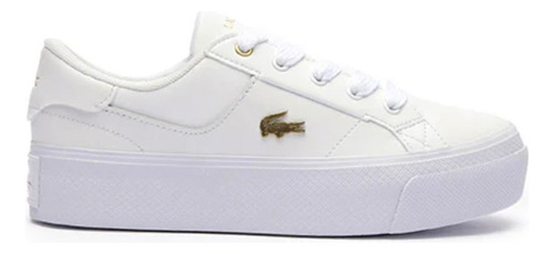 Tenis De Piel Casual Lacoste Blanco Mujer Original 64150