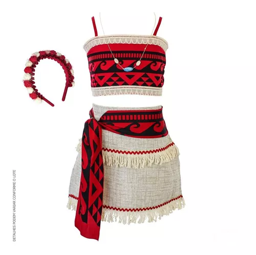 Roupa fantasia para crianças moana serve De 2 a 8 anos.