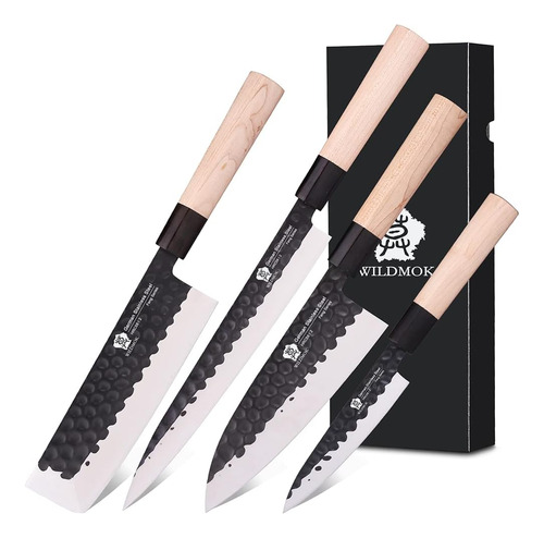 Wildmok Gyuto - Juego De 4 Cuchillos Para Sushi