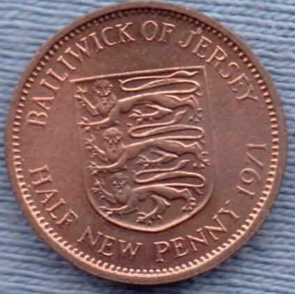 Jersey 1/2 New Penny 1971 * Elizabeth Ii * Escudo *