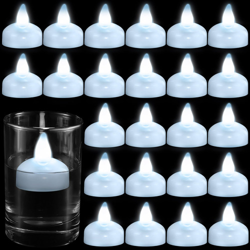 24 Velas Flotantes Sin Llama De Navidad, Impermeables, Flota