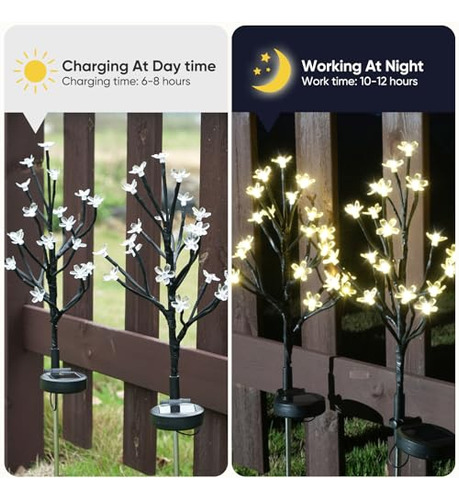 Luces Solares De Jardín 4 Unidades, 20 Led Impermeables