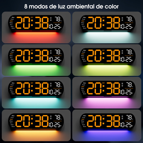 Reloj Digital De Pared Led 13 Pulgadas Con Control Remoto