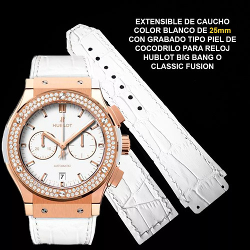 Correa Blanca Tipo Cocodrilo 25 Mm Para Hublot Classic